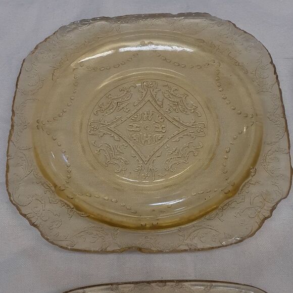 1930’s Depression Federal Glass Plate Madrid Pattern 6” Lot Of 6 - Picture 3 of 8